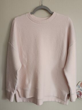Calia Women's Textured Crewneck Sweater Side Zipper M